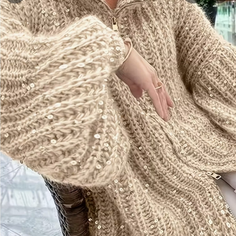 Cozy Brown Knit Sweater - Picture 5 of 11